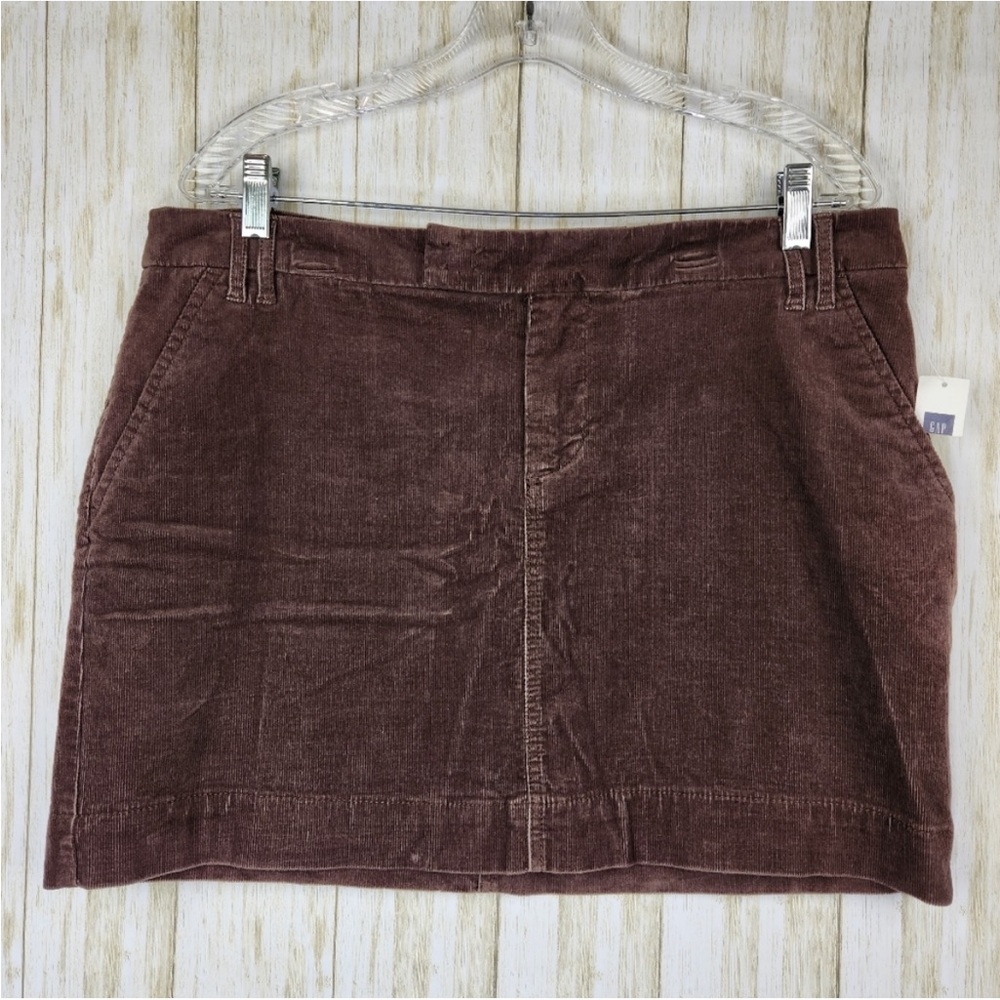 NWT GAP Corduroy Mini Skirt Brown 12